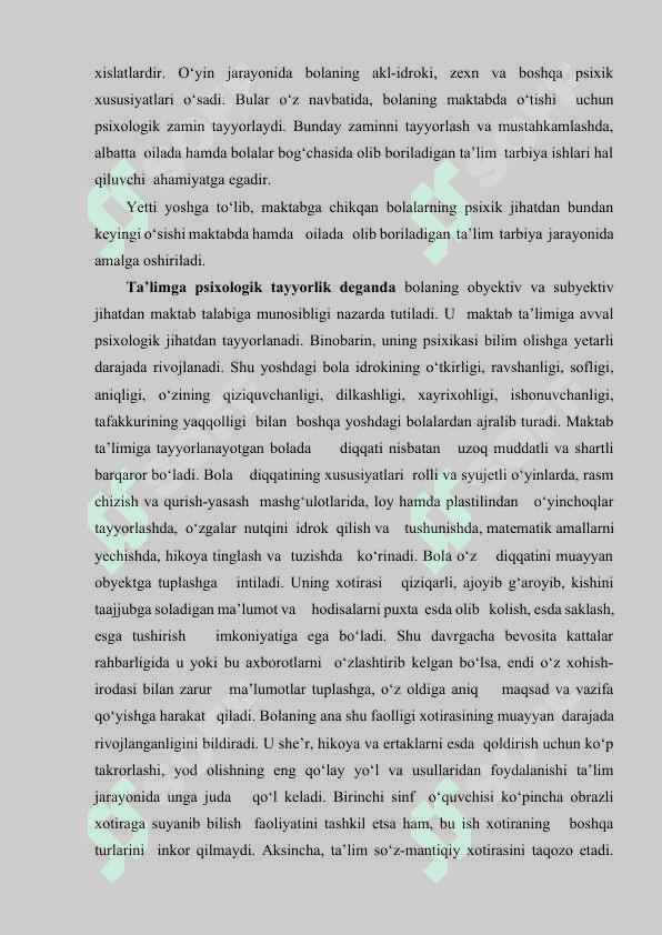 Bolaning maktabga psixologik tayyorgarligi 4