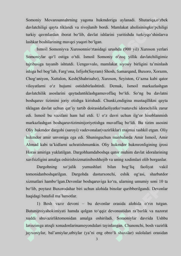 “Somoniylar va Qoraxoniylar davlati tarixi tarixshunoshligi” 3