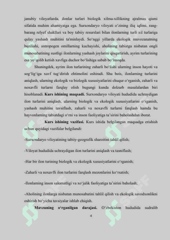 Surxondaryo viloyati sharoitida uchrovchi ilonlar 3