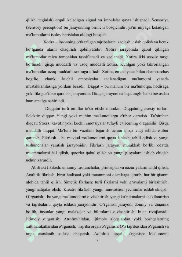 Emotsiyaning bilish jarayonlariga ta’sir etuvchi funksiyalari 7