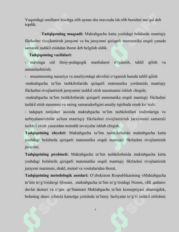 B.M.I.Maktabgacha katta yoshdagi bolalarda qiziqarli matematika orqali mantiqiy fikrlashni rivojlantirish 7