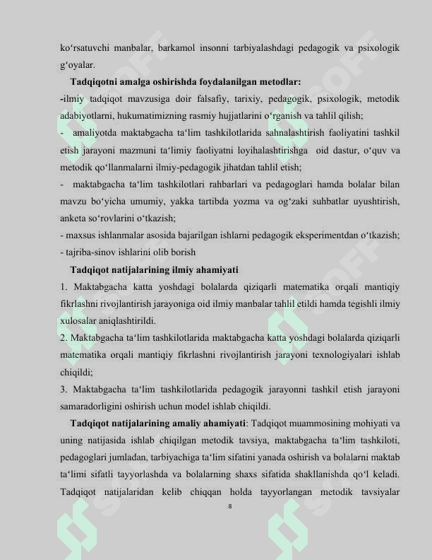 B.M.I.Maktabgacha katta yoshdagi bolalarda qiziqarli matematika orqali mantiqiy fikrlashni rivojlantirish 8
