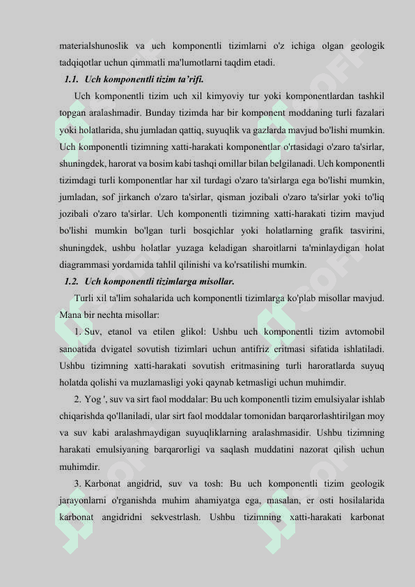 Uch komponentli tizimlar uchun holat diagrammasi kurs ishi 6