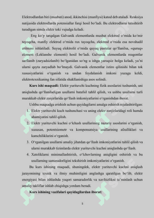 Elektr yurituvchi kuchni aniqlash usullari kurs ishi 5
