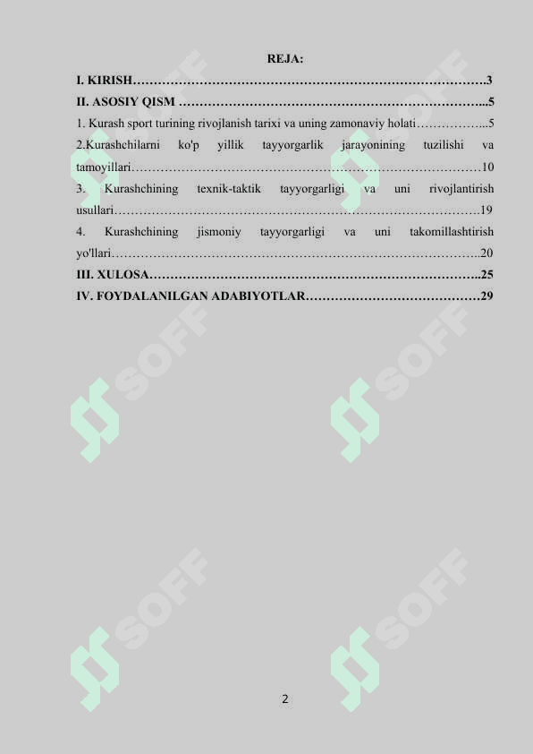 Kurashchining koʻp yillik texnik taktik va jismoniy tayyorgarlik. 2