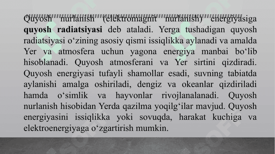 Quyosh radiatsiyasi va uni o`lchash qurilmalari 2