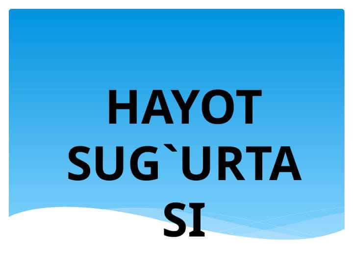Hayot Sug`urtasi.