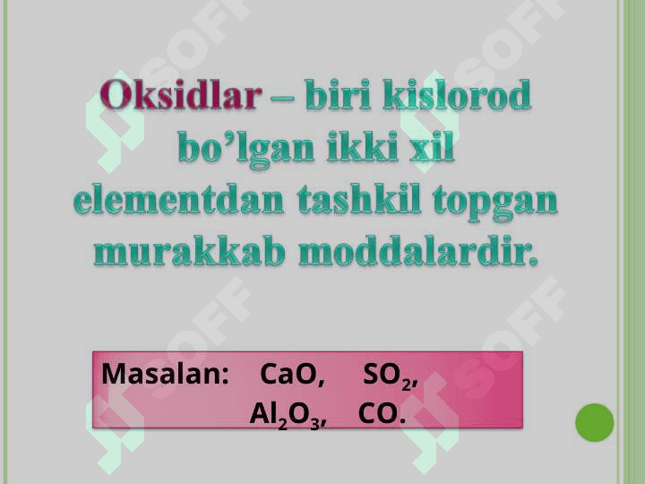 Oksidlarning olinishi 3