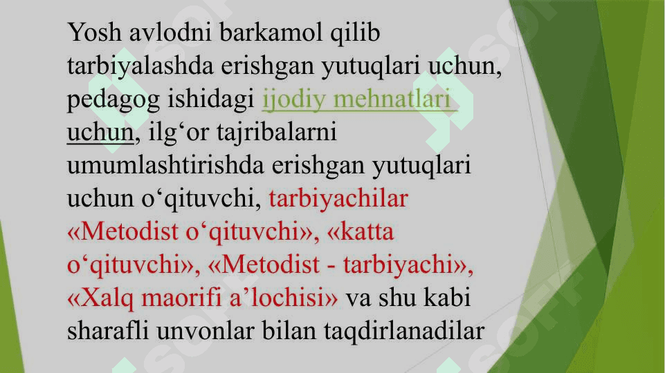 TARBIYACHI, O`QITUVCHI VA O`QUVCHINING O`ZARO HAMKORLIGI 8
