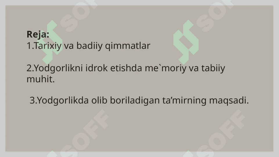 Ta’mirning (restavratsiya) asosiy tamoyillari 2