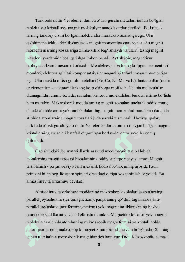 Nano texnalogiya 8