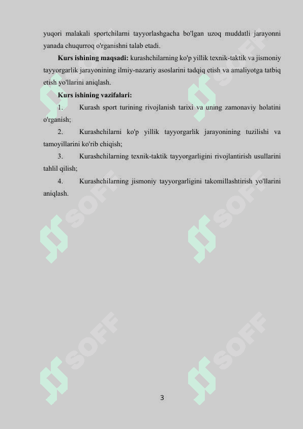 Kurashchining koʻp yillik texnik taktik va jismoniy tayyorgarlik. 3
