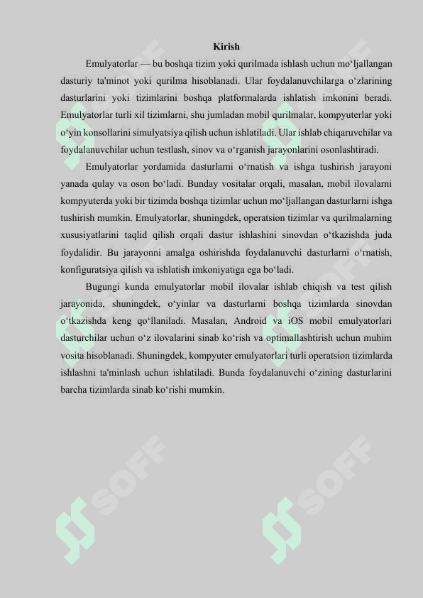 Emulyatorlar. Istalgan emulyatorni o‘rnatish, unga dasturlarni o‘rnatish va ishga tushirish 3