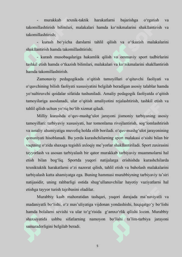 kurashchilarda og'riqqa chidamlilikni rivojlantirish 5