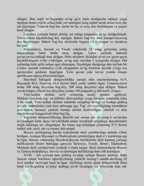 Sharqiy Buxoroda dehqonchilik va sug’orish tizimi 3