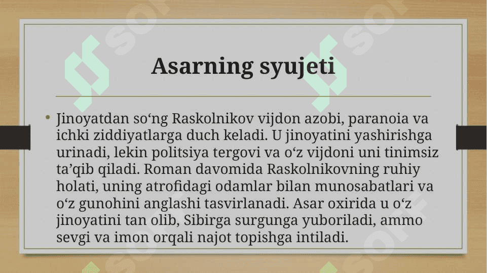 Fyodor Dostoyevskiyning “Jinoyat va jazo” asari 4