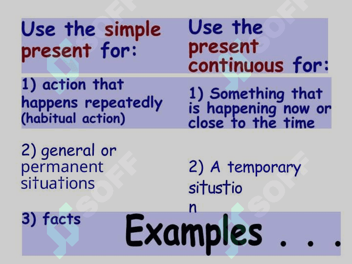 Present simple and present continuous 2