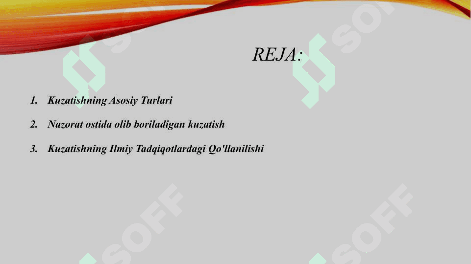 Kuzatish va uning turlari 2