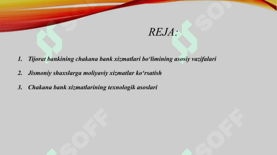 Tijorat banki chakana bank xizmatlari bo'limi faoliyati bilan tanishish 2