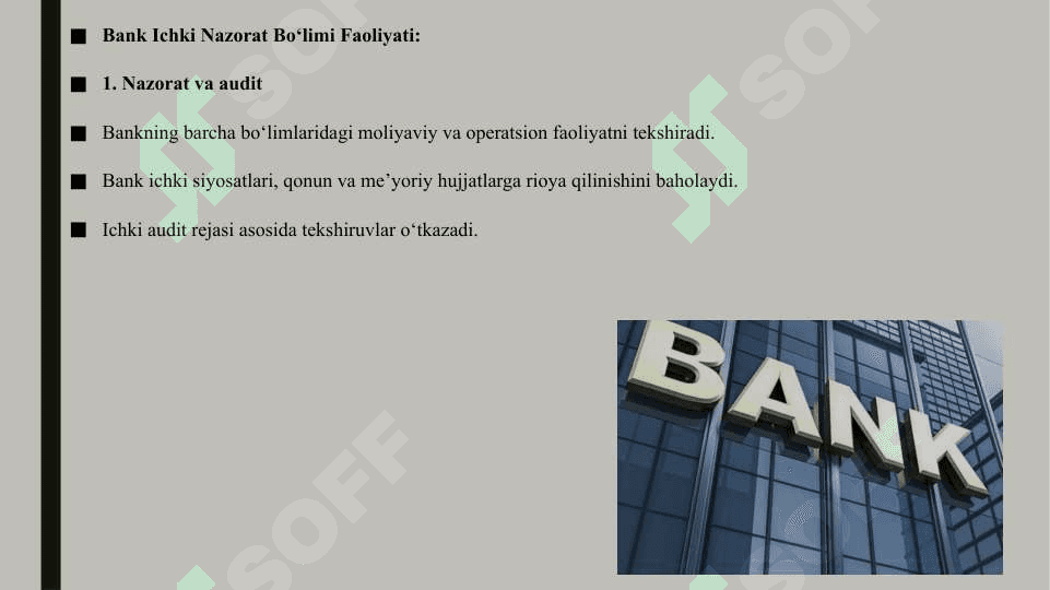 Bank ichki nazorati bo'limi faoliyati bilan tanishish 3