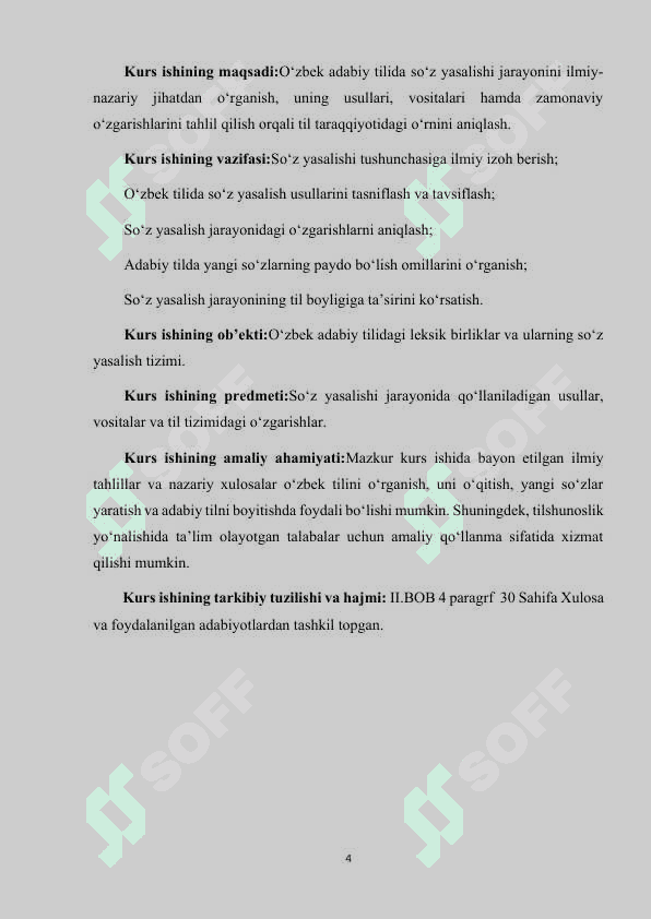 O'ZBEK ADABIY TILIDA SO'Z YASALISHI JARAYONI VA UNDAGI O'ZGARISHLAR. 4