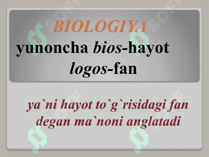 Biologiya hayot haqidagi fan. Biologiyaning istiqbolli tarmoqlari. 4