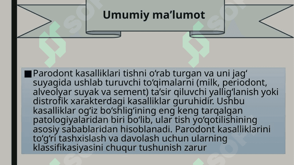 Parodont kasalliklari klassifikasiyasi 2