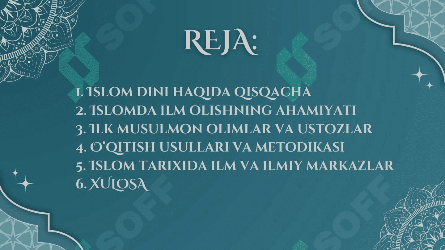 islom dini madaniyatida ilm olish masalalari 2