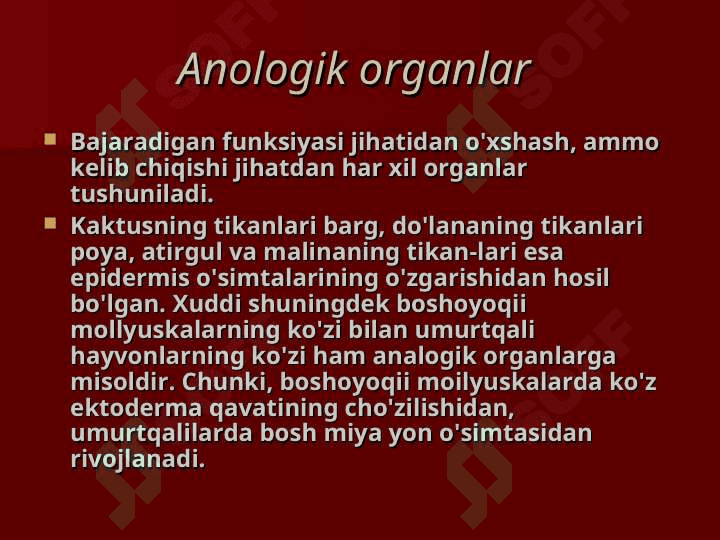 EVOLUTSIYANI ISBOTLASHDA SOLISHTIRMA ANATOMIK FAN DALILLARI 5