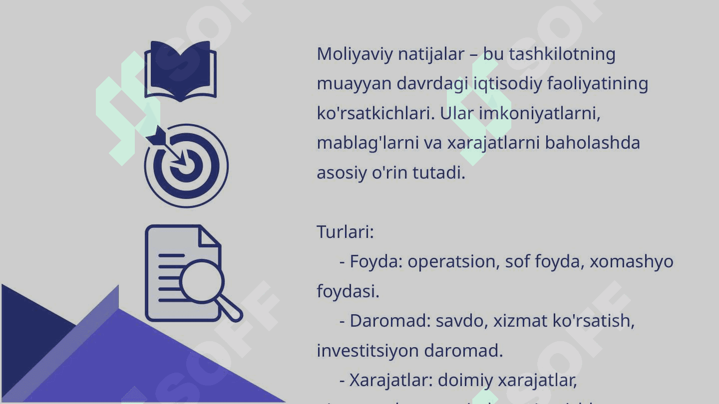 Moliyaviy natijalar shaklanishi 7 6