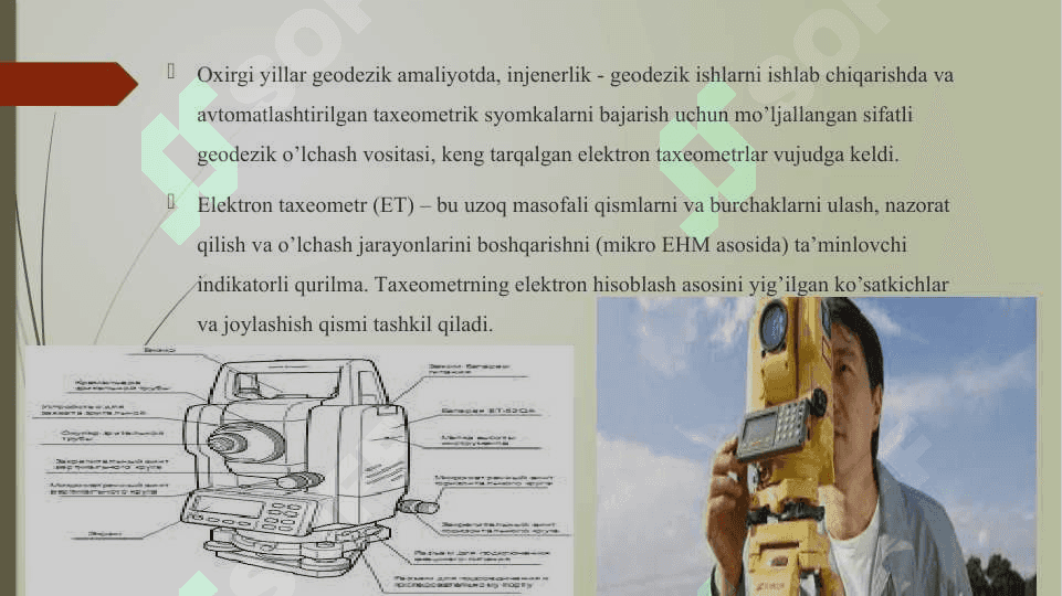 Yer tuzish ishlаrini bаjаrishdа elektrоn tахeоmetrlаrdаn fоydаlаnish 5