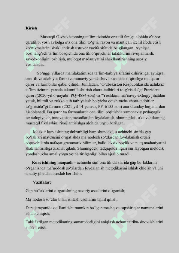 Uchinchi sinf ona tili darslarida gap boʻlaklari bilan ishlashda maʼnodosh soʻzlardan foydalanish metodikasi 3