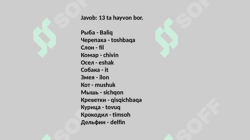 Biologiyadan mantiqiy savollar 6