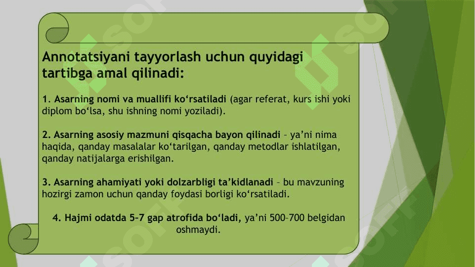Sohaga oid ixtiyoriy ilmiy asarga annotatsiya  tayyorlash 3