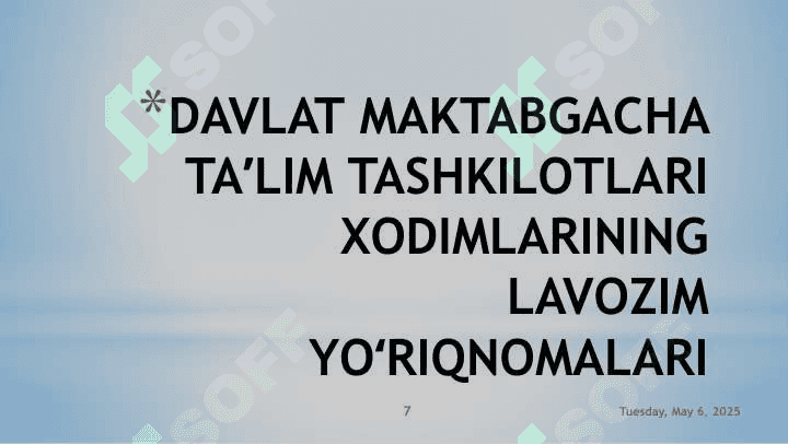 Metodik xizmatni boshqarish va menejment faoliyati 7