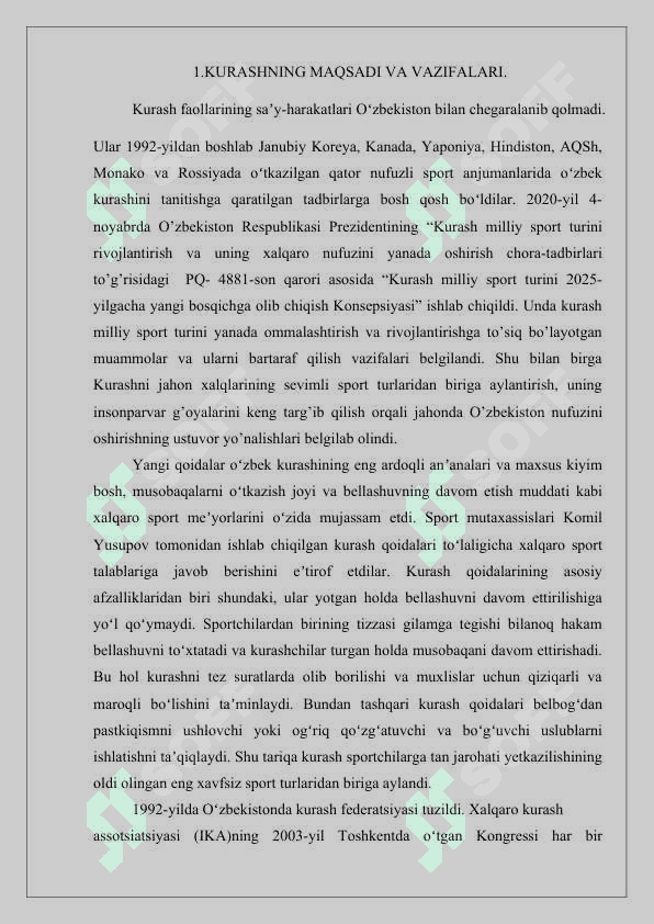 KURASH TURLARI VA UNI O'QITISH METODIKASI FANINING MAQSADI VA VAZIFALARI 2