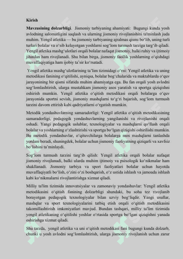 Yengil atletika bilan shug'ullantirish va uni o'rgatish asoslari 2
