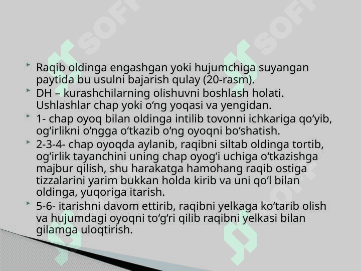 Ikki yengidan ushlab yelkadan oshirib tashlash. 3