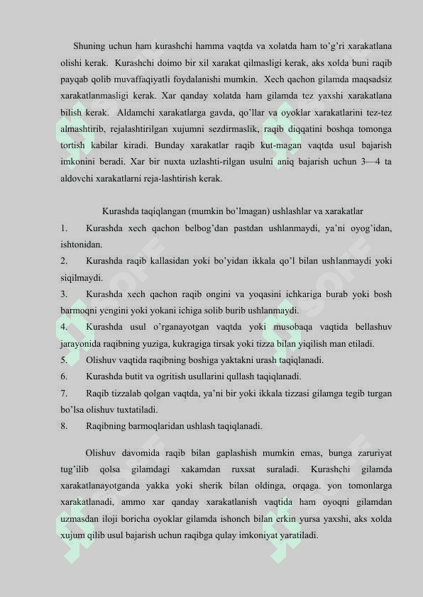 KURASHNING TEXNIKASI VA TAKTIKASI. 3