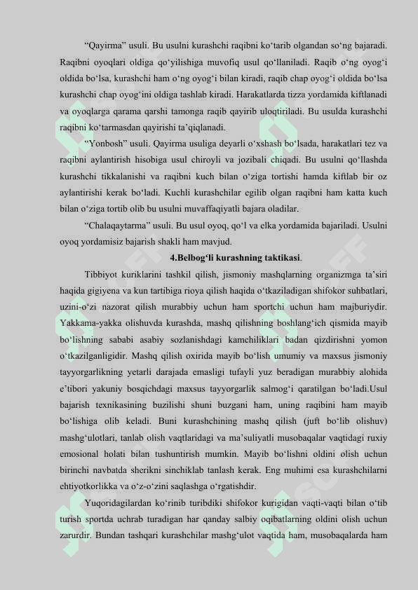 KURASHNING TEXNIKASI VA TAKTIKASI. 8