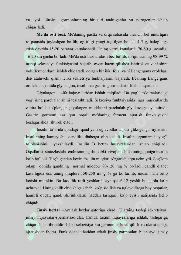 Ichki sekretsiya bezlarining yosh xususiyatlari 7