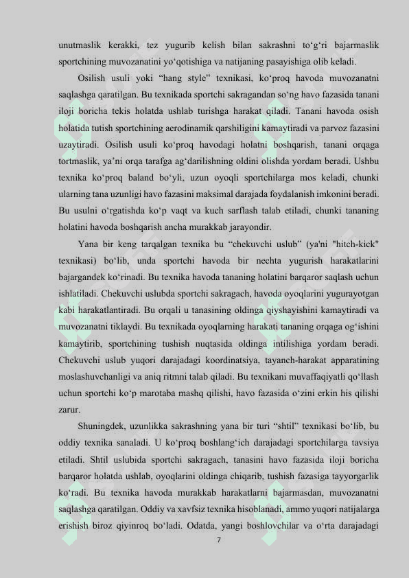 Yengil atletika sport turida uzunlikka sakrash turlari texnikasini o'rgatish 7