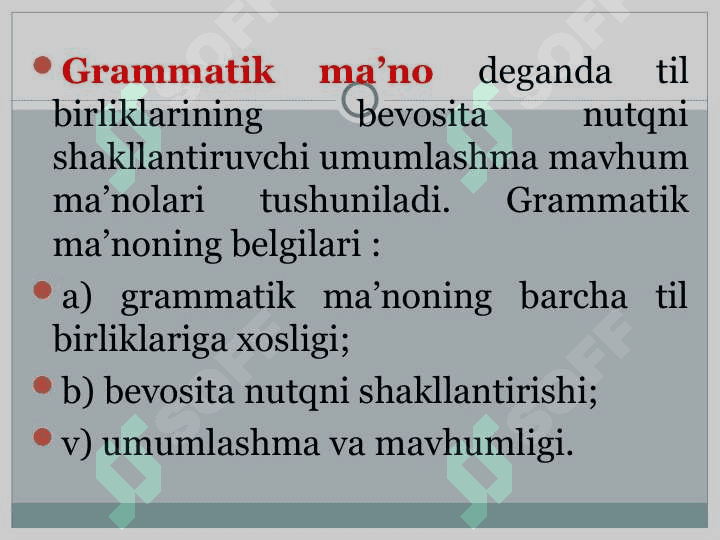 Grammatika. Grammatik kategoriyalar 6