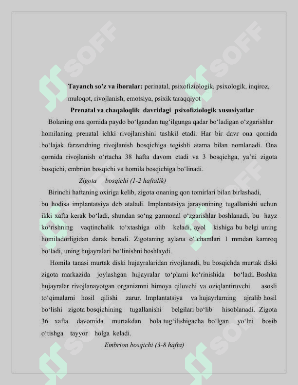 ONTOGENEZNING ILK BOSQICHLARIDA INSONNING PSIXIK RIVOJLANISHIGA XOS XUSUSIYATLAR. 3