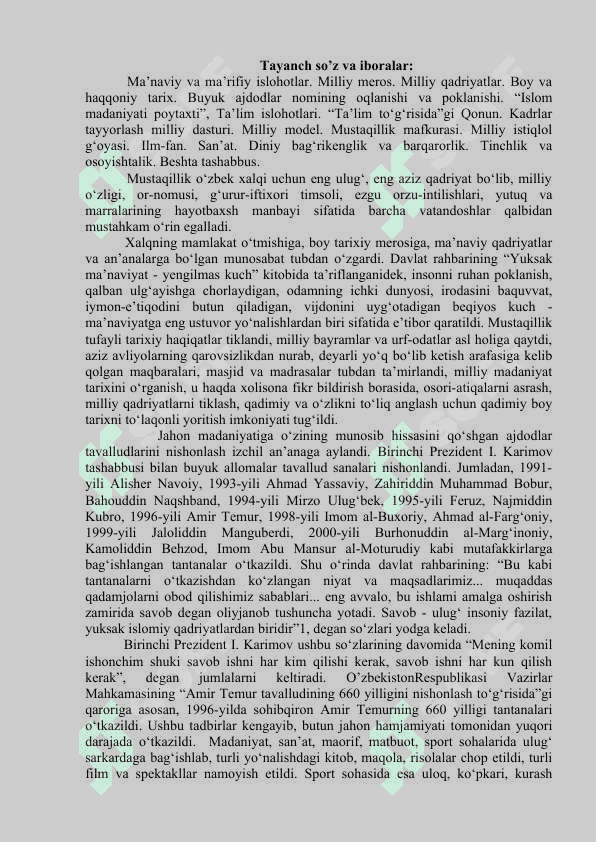 MUSTAQILLIK YILLARIDA O`ZBEKISTONDAGI MA`NAVIY VA MADANIY TARAQQIYOT. 3