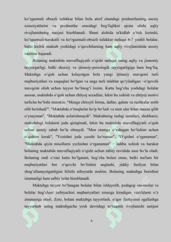 MAKTABGA MOTIVATSION TAYYORGARLIKNI KORREKSIYALASH 4
