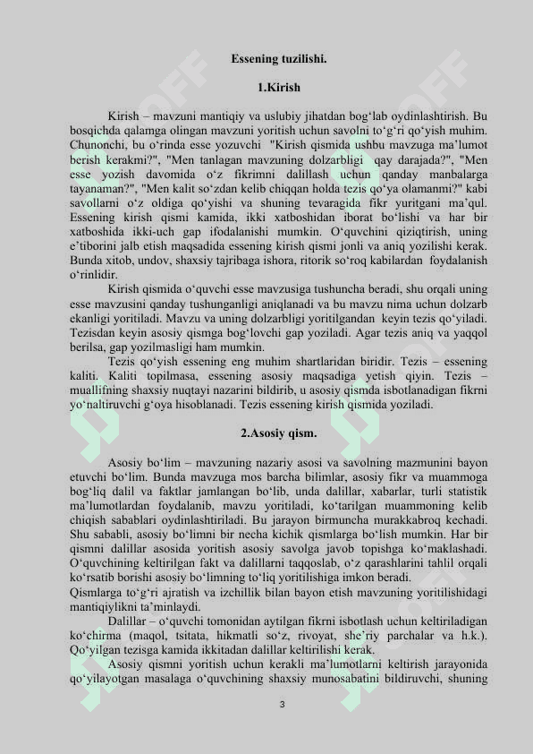 Esse yozish qoidalari (Akademik yozuv) 3