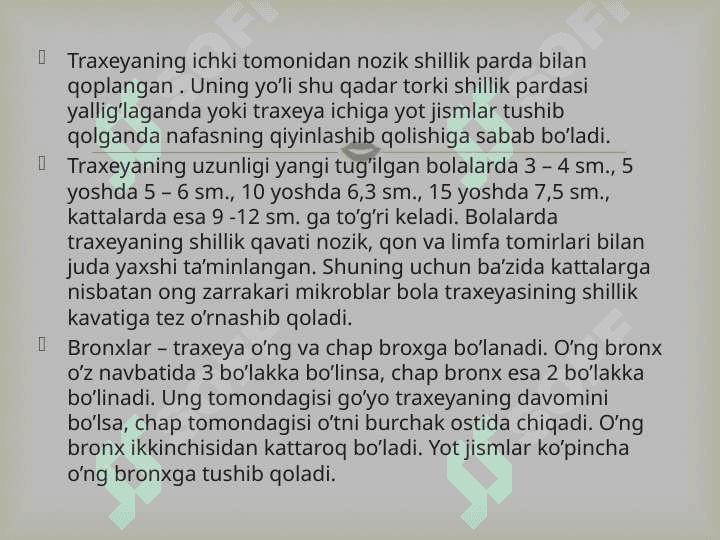 Nafas tizimining yosh xususiyatlari va gegenasi 8