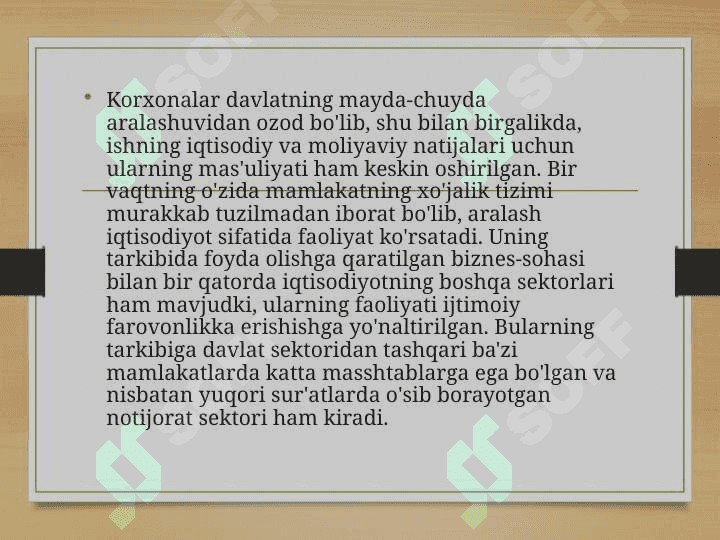 Iqtisodiyotni liberallashtirish sharoitida xo'jalik yurituvchi sub'ektlar moliyasining mohiyati va funksiyalari. 7