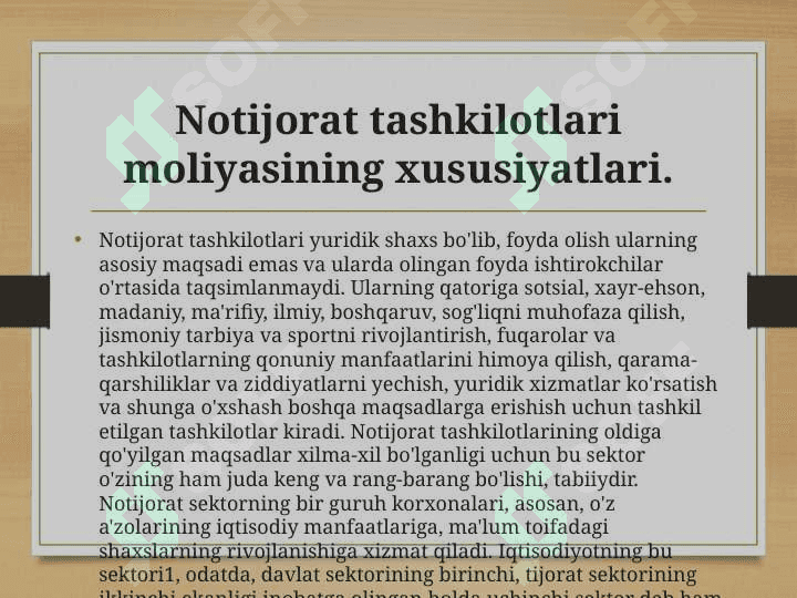 Iqtisodiyotni liberallashtirish sharoitida xo'jalik yurituvchi sub'ektlar moliyasining mohiyati va funksiyalari. 8